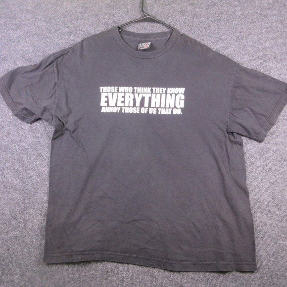 Top Heavy Other - Vintage Y2K Top Heavy Shirt Mens XL Black Everything Quote Funny Sarcastic 2004